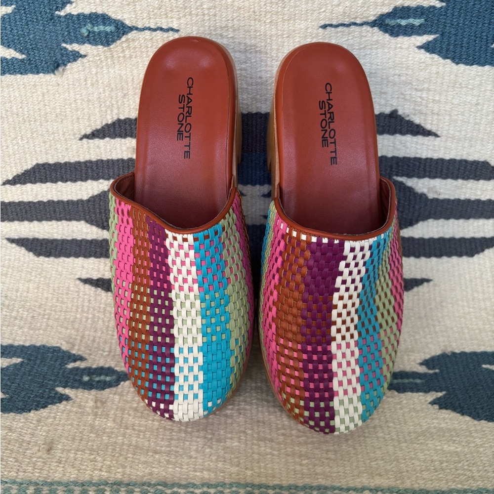 Charlotte Stone Martino Clogs in Carnival Check - Picture 5 of 9